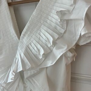 White Dress with Detailed Neckline